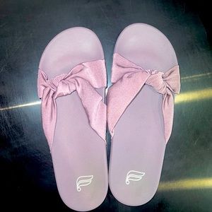 Purple Fabletics sandals, pacific slide, shadow color size 9